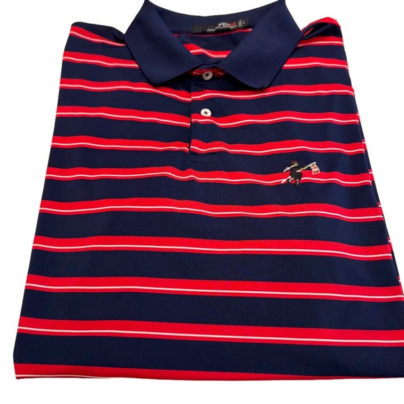 Ralph Lauren Men’s RLX Shirt Mens L Striped Performance Polo Golf Tech NEW - Picture 1 of 12